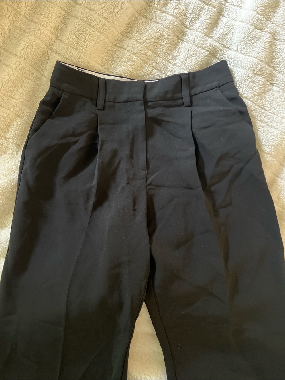 Reformation Black Pleated Trousers